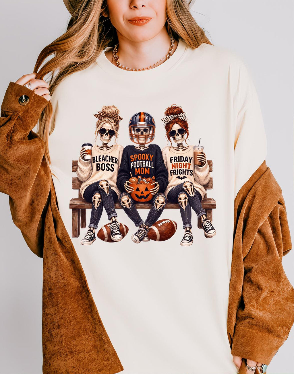 Spooky Football Mom Shirt | Halloween Football Shirt | Skeleton Football Mom Tee | Game Day Shirt | Friday Night Football Game Day Shirt