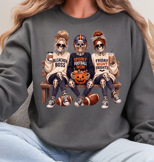 Spooky Football Mom Sweatshirt | Halloween Football Shirt | Skeleton Football Mom Crewneck | Game Day Sweatshirt | Fall Sweatshirt | Friday Night Football Sweatshirt | Halloween Football Mom Sweatshirt | Women's Football Sweatshirt