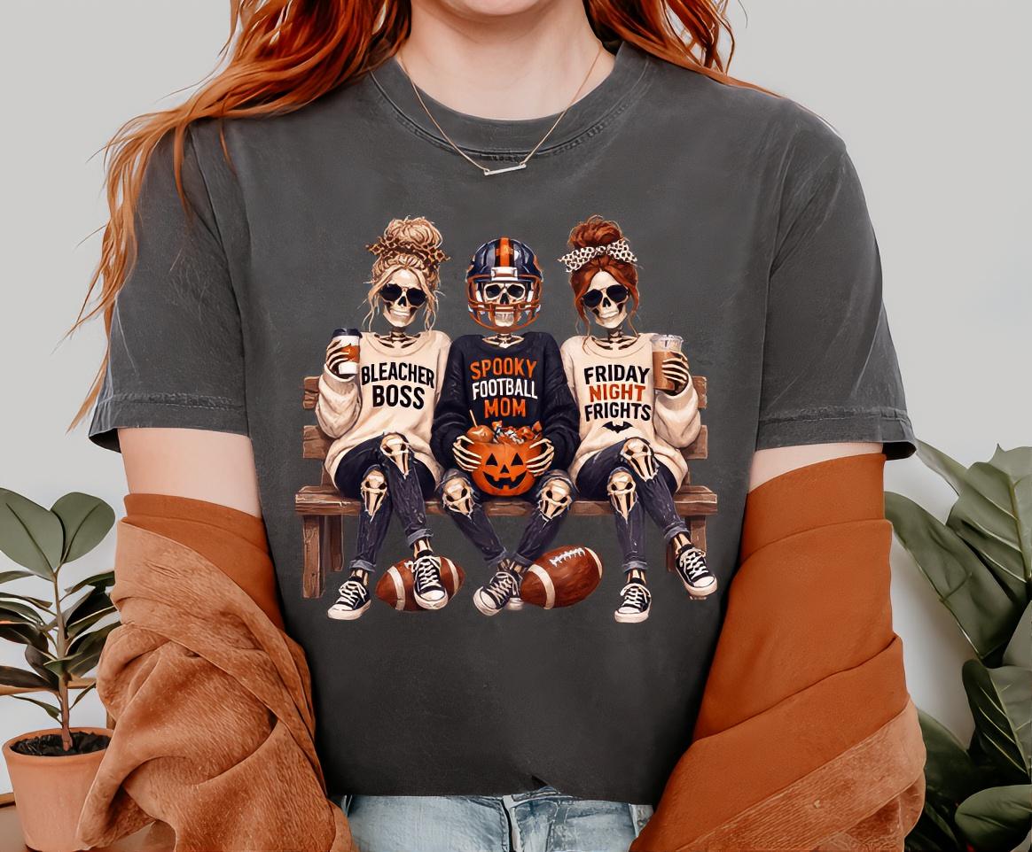 Spooky Football Mom Shirt | Halloween Football Shirt | Skeleton Football Mom Tee | Game Day Shirt | Friday Night Football Game Day Shirt