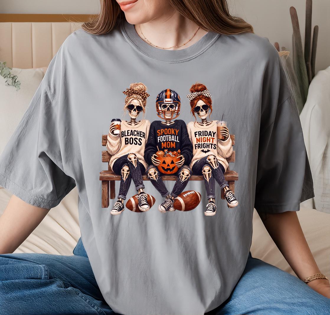 Spooky Football Mom Shirt | Halloween Football Shirt | Skeleton Football Mom Tee | Game Day Shirt | Friday Night Football Game Day Shirt