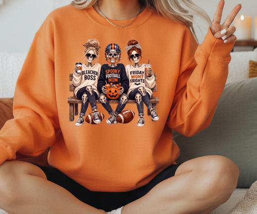 Spooky Football Mom Sweatshirt | Halloween Football Shirt | Skeleton Football Mom Crewneck | Game Day Sweatshirt | Fall Sweatshirt | Friday Night Football Sweatshirt | Halloween Football Mom Sweatshirt | Women's Football Sweatshirt