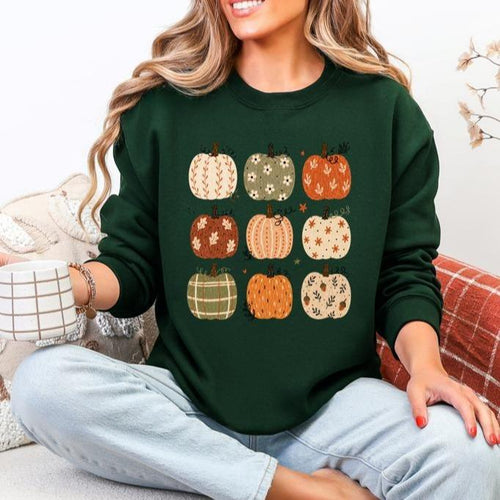 Boho Pumpkin Sweatshirt, Preppy Fall Pumpkin, Cute Pattern Pumpkin Design, Coquette Autumn Sweatshirt, Trendy Pumpkin Sweatshirt, Casual Hoodie, Pumpkin Sweatshirt