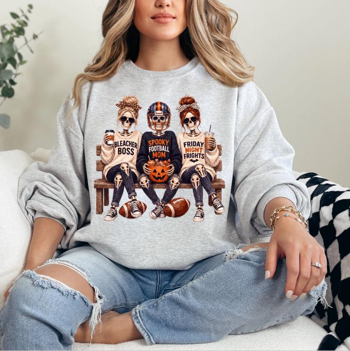 Spooky Football Mom Sweatshirt | Halloween Football Shirt | Skeleton Football Mom Crewneck | Game Day Sweatshirt | Fall Sweatshirt | Friday Night Football Sweatshirt | Halloween Football Mom Sweatshirt | Women's Football Sweatshirt