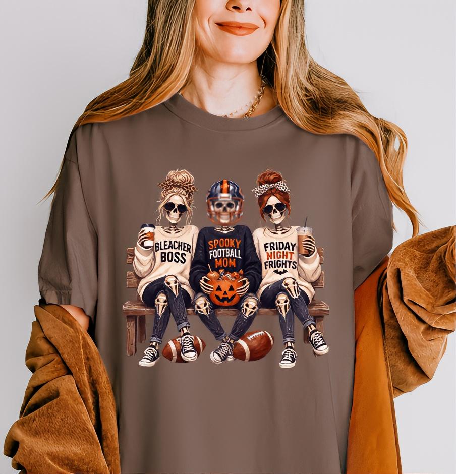 Spooky Football Mom Shirt | Halloween Football Shirt | Skeleton Football Mom Tee | Game Day Shirt | Friday Night Football Game Day Shirt