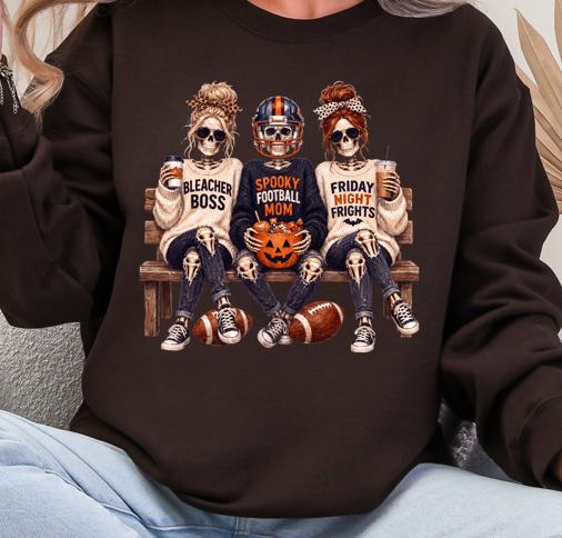 Spooky Football Mom Sweatshirt | Halloween Football Shirt | Skeleton Football Mom Crewneck | Game Day Sweatshirt | Fall Sweatshirt | Friday Night Football Sweatshirt | Halloween Football Mom Sweatshirt | Women's Football Sweatshirt