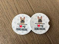 I Love My French Bulldog Car Coaster