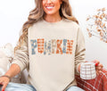 Women's Pumpkin Letters Word Crewneck Sweatshirt- Cozy and Comfortable - Perfect for Fall Sweatshirt - Gildan 18000 Crewneck Fall Sweatshirt - Fall Outings Sweatshirt - Pumpkin Word Sweatshirt - Small - XXL
