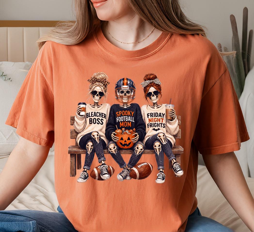 Spooky Football Mom Shirt | Halloween Football Shirt | Skeleton Football Mom Tee | Game Day Shirt | Friday Night Football Game Day Shirt